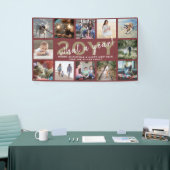 Elke tekst 12 Foto Kerstmis Nieuwjaar Rood Holiday Spandoek (Beurs)