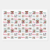 Elke tekst & 12 foto's Helder Modern Merry Christm Inpakpapier Vel (Voorkant 3)