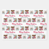 Elke tekst & 12 foto's Helder Modern Merry Christm Inpakpapier Vel (Voorkant)