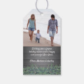 Elke tekst 1 Foto Holiday Greenery Rustic Grey Woo Cadeaulabel (Achterkant)