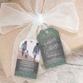 Elke tekst 1 Foto Holiday Greenery Rustic Grey Woo Cadeaulabel
