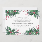 Elke tekst 1 Foto Kerstmis Holly & Berries Foliage Feestdagenkaart (Achterkant)