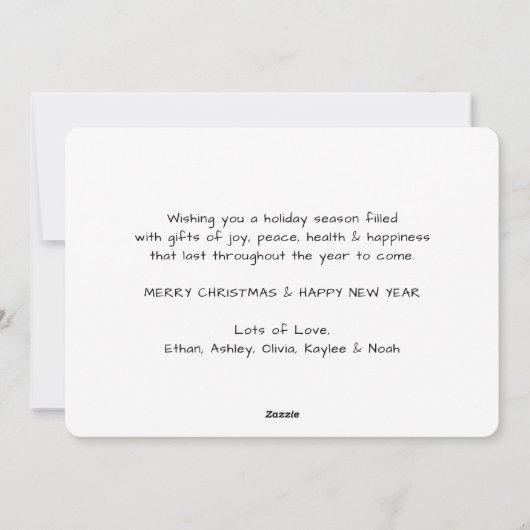 Elke tekst 1 Foto We wensen u een prettig kerstfee Feestdagenkaart (Achterkant)