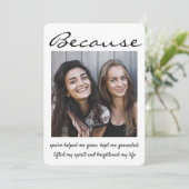 Elke tekst 2 Foto Bridesmaid Maid of Honor proposa Kaart (Staand voorkant)