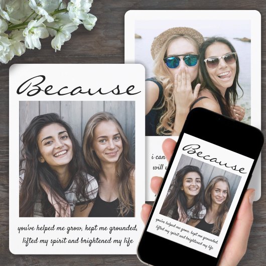 Elke tekst 2 Foto Bridesmaid Maid of Honor proposa Kaart