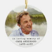 Elke tekst 2 Foto Eenvoudig zwart en wit Keramisch Ornament (Voorkant)