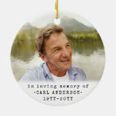 Elke tekst 2 Foto Eenvoudig zwart en wit Keramisch Ornament (Achterkant)