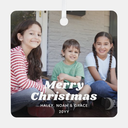 Elke tekst 2 foto eenvoudige witte retro typografi metalen ornament (Voorkant)