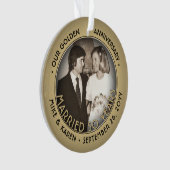 Elke tekst 2 Foto Golden 50th Wedding Jubileum Ornament (voorkant)