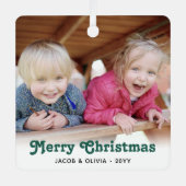 Elke tekst 2 foto groen retro typografie eenvoudig metalen ornament (Voorkant)