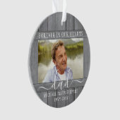 Elke tekst 2 foto-herdenking Eenvoudig grijs namaa Ornament (voorkant)