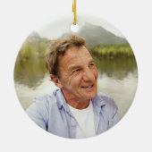 Elke tekst 2 foto-herdenking eenvoudig rustiek nam keramisch ornament (Achterkant)