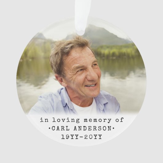 Elke tekst 2 foto Herdenking Eenvoudig Zwart en Wi Ornament (voorkant)