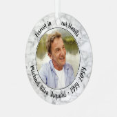 Elke tekst 2 foto-herdenking Elegant namaakmarmer Metalen Ornament (Voorkant links)