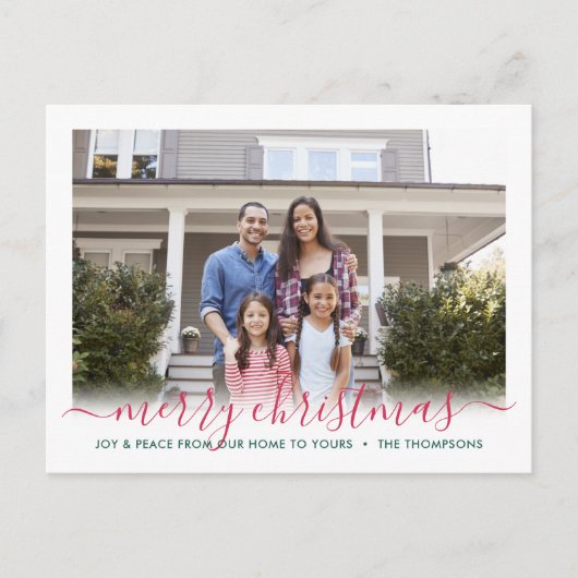 Elke tekst 2 Foto Merry Kerstmis en Happy Nieuwjaa Feestdagenkaart (Voorkant)