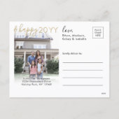 Elke tekst 2 Foto Merry Xmas & Happy New Year Gold Feestdagenkaart (Achterkant)