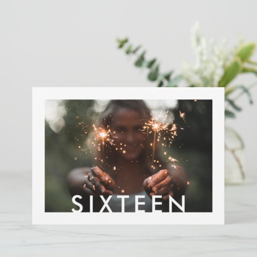 Elke tekst 2 foto moderne minimalistische 16e verj kaart (Staand voorkant)
