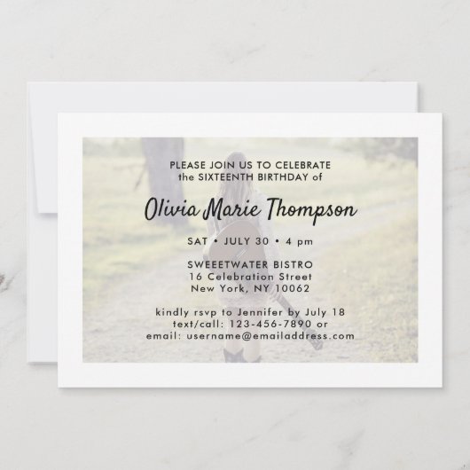 Elke tekst 2 foto moderne minimalistische 16e verj kaart (Achterkant)