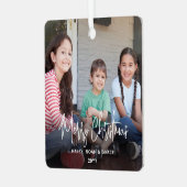 Elke tekst 2 foto moderne witte script typografie metalen ornament (Voorkant links)