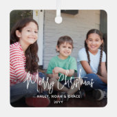 Elke tekst 2 foto moderne witte script typografie metalen ornament (Voorkant)