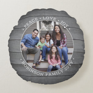 Elke tekst 2 foto rustiek grijs modern boerderijho rond kussen