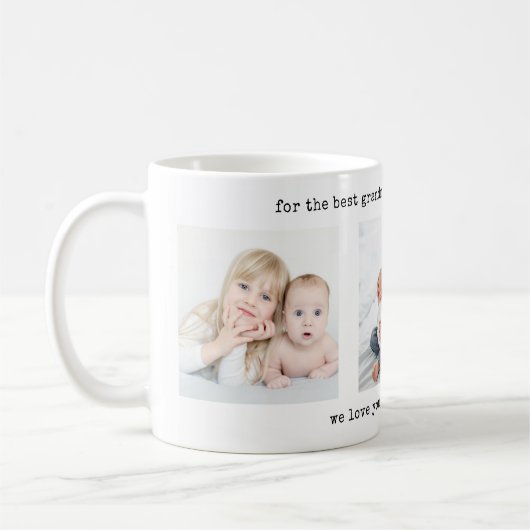 Elke tekst 3 Fotocollage Modern Minimal Keepsake Koffiemok (Links)