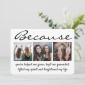 Elke tekst 4 Foto gemaakt door het Honor Bridesmai Kaart (Staand voorkant)