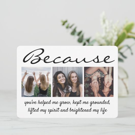 Elke tekst 4 Foto gemaakt door het Honor Bridesmai Kaart (Staand voorkant)