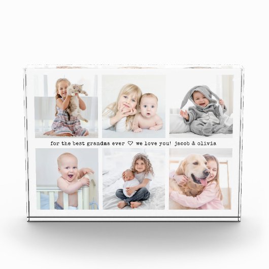 Elke tekst 6 Fotocollage Modern Minimal Keepsake Fotoblokken (Voorkant)