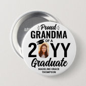 Elke tekst Afstuderen Foto van Grandma Black White Ronde Button 7,6 Cm (Voorkant /achterkant)