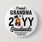 Elke tekst Afstuderen Foto van Grandma Black White Ronde Button 7,6 Cm (Voorkant)