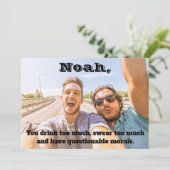 Elke tekst Best Man Groomsmen voorstel foto grappi Kaart (Staand voorkant)