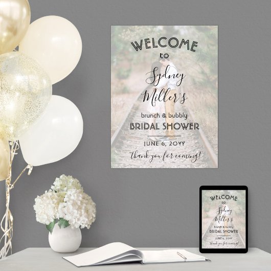 Elke tekst bruidsfeest welkom foto overlay poster