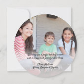 Elke tekst Christmas Greenery & Wood 2 foto rond Feestdagenkaart (Achterkant)