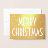 Elke tekst Eenvoudige feestdag Merry-kerstgoud Folie Kaarten (Voorkant met envelop)