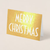 Elke tekst Eenvoudige feestdag Merry-kerstgoud Folie Kaarten (Voorkant)