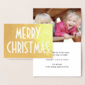 Elke tekst Eenvoudige feestdag Merry-kerstgoud Folie Kaarten (Display)