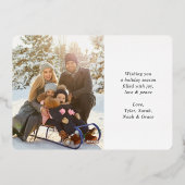 Elke tekst Elegant Script 2 Foto Prettig Kerstfees Folie Feestdagenkaart (Achterkant)