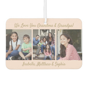 Elke Tekst Familie 4 Fotocollage Blush Pink & Gold Luchtverfrisser