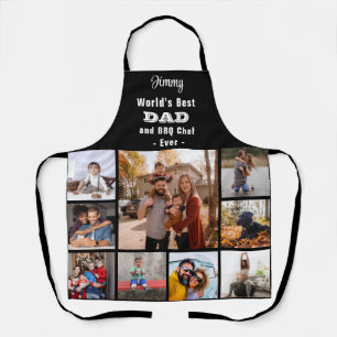 Elke tekst Fotocollage Beste Dad Grill Master Schort
