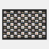 Elke tekst fotocollage chique zwart & goud kerst inpakpapier vel (Voorkant 3)