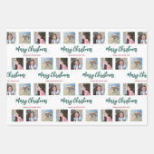 Elke tekst fotocollage geborsteld rood groen Kerst Inpakpapier Vel (Voorkant)