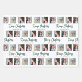 Elke tekst fotocollage rood groen geborsteld kerst inpakpapier vel (Voorkant)