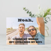 Elke tekst Groomsmen / Best Man voorstel foto Kaart (Staand voorkant)