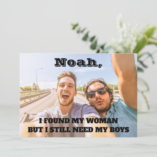 Elke tekst Groomsmen / Best Man voorstel foto Kaart (Staand voorkant)