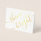 Elke tekst Hanukkah Simple Shine Bright Gold Real Folie Kaarten (Voorkant)