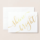 Elke tekst Hanukkah Simple Shine Bright Gold Real Folie Kaarten (Voorkant met envelop)