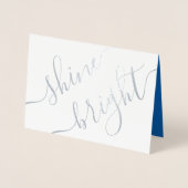 Elke tekst Hanukkah Simple Shine Bright Silver Rea Folie Kaarten (Voorkant)