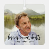 Elke tekst-herdenking 2 foto eenvoudig zwart schri metalen ornament (Achterkant)