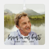 Elke tekst-herdenking 2 foto eenvoudig zwart schri metalen ornament (Voorkant)